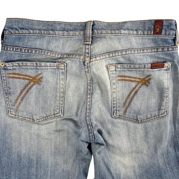 7 For All Mankind Y2K Dojo Jeans, Women's High Rise Wide Flare, Size 30/33 - Picture 7 of 15